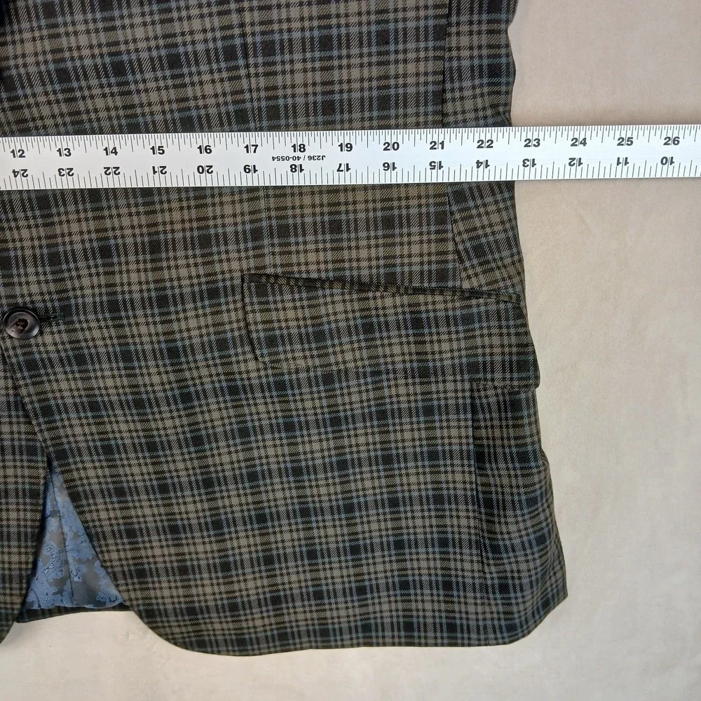 Haggar‎ XL Mens Blazer Jacket Brown Plaid 46R Modern